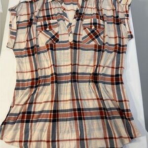 Plaid Button-Up Women's Top